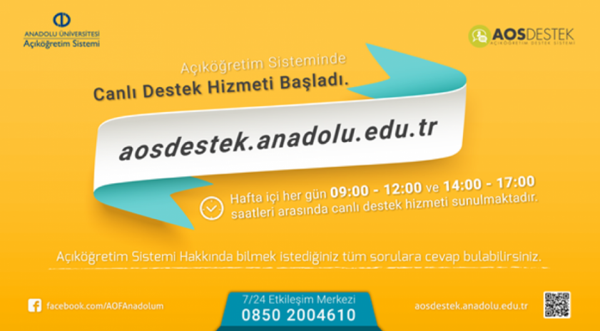 Açıköğretim Sistemi’nde 7/24 canlı destek hizmeti başladı