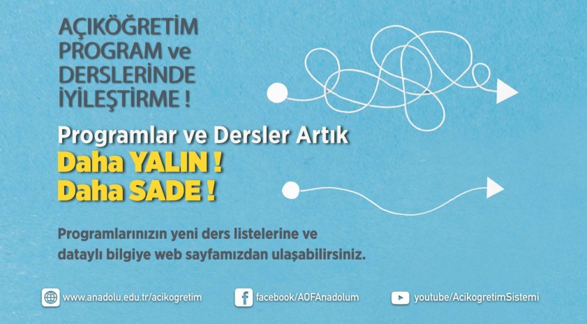 Açıköğretim Sistemi ders programları güncellendi