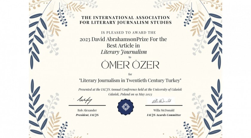 Prof. Dr. Ömer Özer “20. Yüzyıl Türkiye’sinde Edebi Gazetecilik” başlıklı makalesiyle uluslararası bir başarıya imza attı