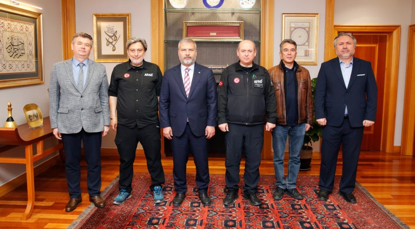 AFAD İl M&uuml;d&uuml;r&uuml; Coşkun&rsquo;dan Rekt&ouml;r Adıg&uuml;zel&rsquo;e ziyaret