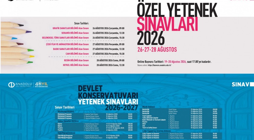 Anadolu &Uuml;niversitesi sanatın yeni yeteneklerini bekliyor